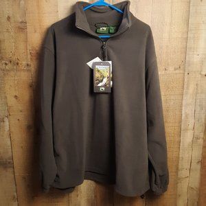 NWT Stillwater Supply Co Brown/Green 1/4 Zip Fleece Sweater Size XL